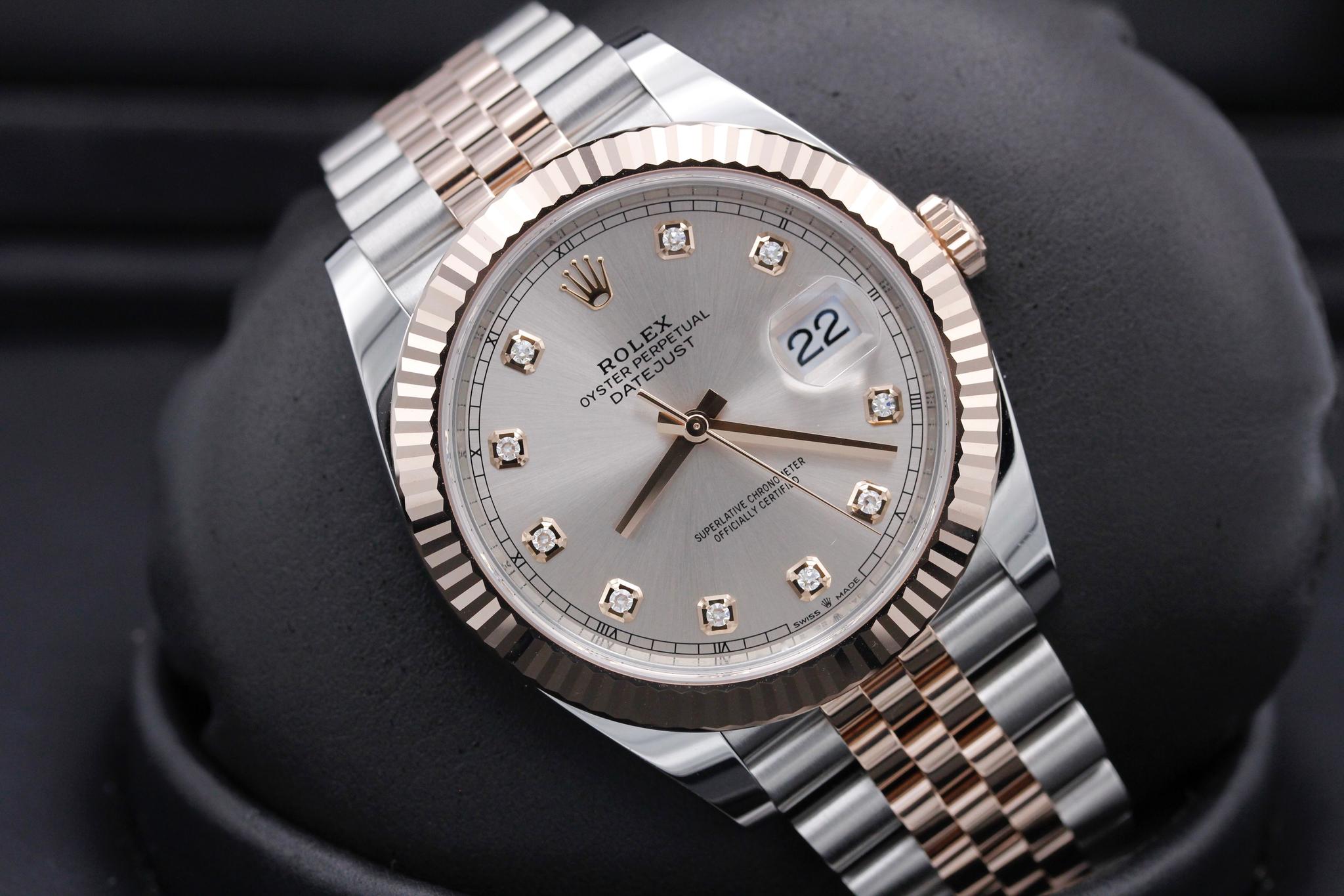 Rolex Datejust 41mm 126331 Stainless Steel & Rose Gold Watch Grey