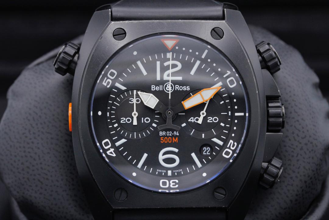 Bell & Ross  Black Carbon Marine Chronograph BR02-94