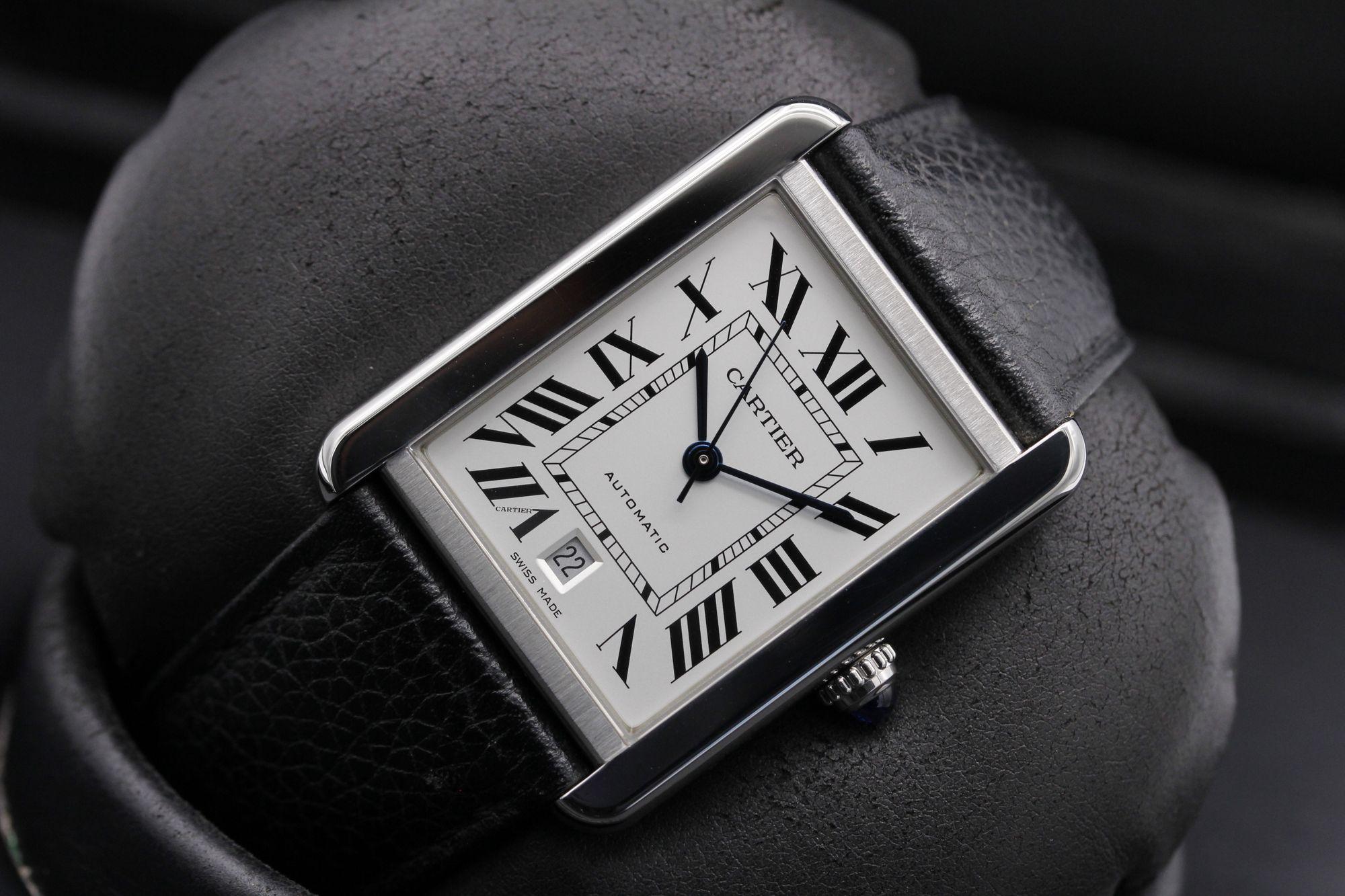 Cartier Tank Solo 3800 Stainless Steel Gents Wristwatch at 1stDibs  cartier  tank large on wrist, cartier tank solo mens, cartier tank 3800